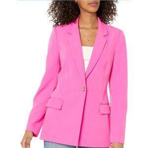 The Drop Woman's Size XS Blake Rose Pink Long Blazer Single Button NEW